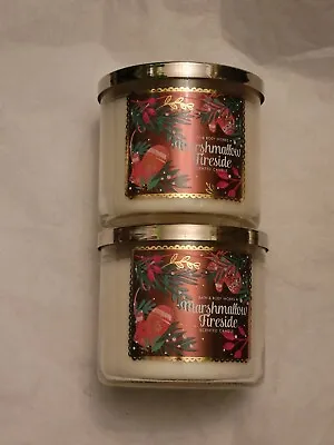 Lot Of 2 Bath & Body Works Marshmallow Fireside Large 3 Wick Candle 14.5 Oz • $36.40