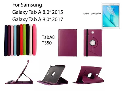 For Samsung Galaxy Tab A 8.0   Screen Protector/360°Rotate Leather Case   • $15