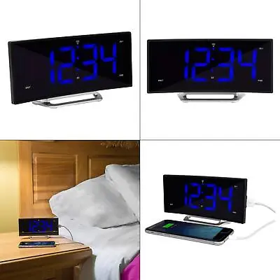 1.8 In. Curved Blue Led Atomic Dual Alarm Clock | Crosse La Technology Inch • $37.99