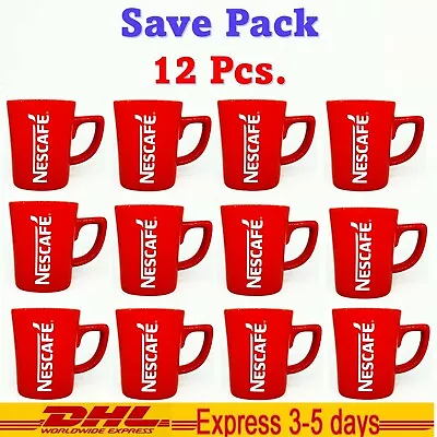 12 Pcs Nescafe Red Cup Mug Coffee Ceramic Collectible Classic Gift 8 Oz • $188.98