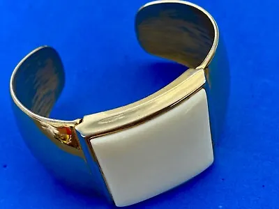 Vintage Avon Cream Lucite Gold Tone Cuff Bracelet Mod • $24.50