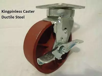 6  X 2  Swivel Caster Kingpinless Ductile Steel Wheel W/ Brake 2000lb Each • $59.15