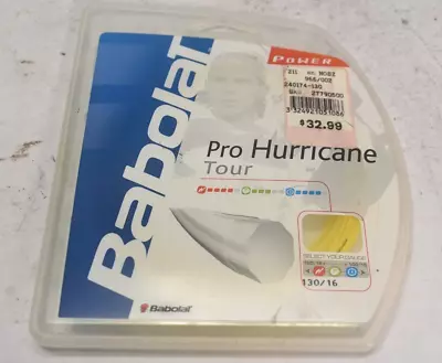 Babolat Hurricane Tour Tennis String 16 Ga 1.30mm 40' Yellow 241074 113 105108 • $14.99