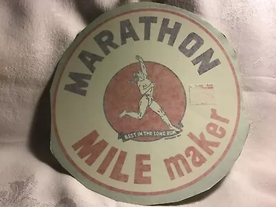 Marathon Mile Maker  8 3/4 Inch Round Decal Sign-New- Peel & Stick Style. • $12