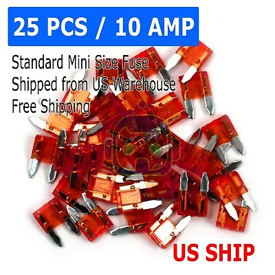 25 PCS Mini Trucks SUV Auto Fuses Assorted Color Coded Car 10 Amp Fuse • $3.99