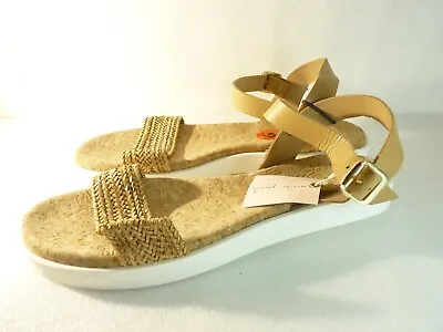 Mila Paoli Women Shoes Sandals Tan Wedge Size 9.5 SKU 10020 • $28.50