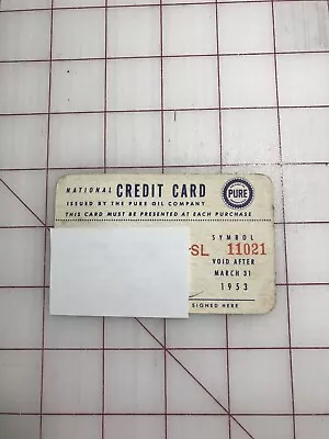 Vintage 1953 Pure Oil Company Credit Card • $15