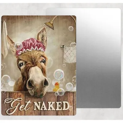 Get Naked Donkey Bathroom Vintage Retro Tin Sign Door Home Wall Decor Metal • $15.99