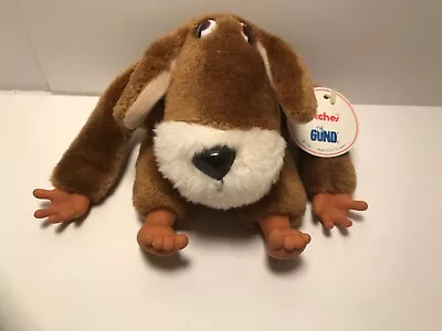 Vtg 1980 Gund Dog Plush 7  Brown Anthropomorphic Rubber Hands Feet Long Arms NWT • $34.96