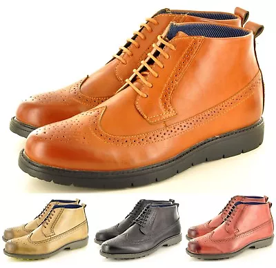 New Men's Casual/Formal Desert Ankle Brogue Boots Shoes In UK Size 6 7 8 9 10 11 • £23.98