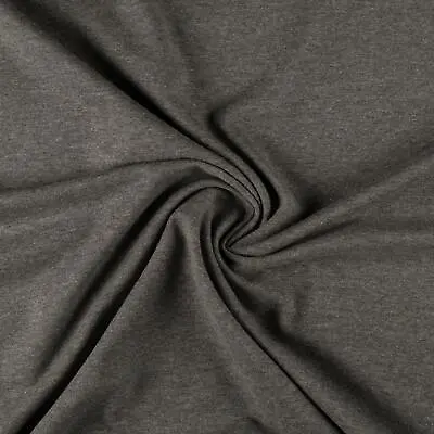 Cotton Jersey Spandex Stretch Dress Fabric Material - DARK GREY • £1.99