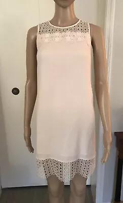 $22.22 • Buy Ann Taylor Dress Pale Pink Lace Size 0 Women’s Knee Length Sleeveless