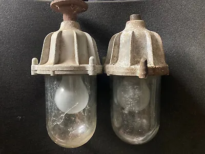 2 X Vintage Coughtrie SW10 Industrial Lights *Pair Of Original Lamps* 🇬🇧 • £90