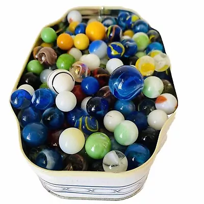 Box Of Glass Marbles All Kinds 3 Lbs Assorted Various Brands Vintage LOT 260 • $39.99