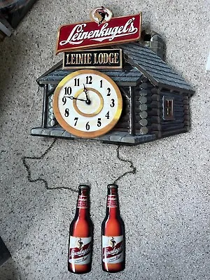 LEINENKUGAL BEER  LEINIE LODGE  CLOCK - Vintage-RARE • $199