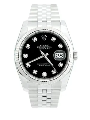 Rolex Datejust 36 116234 Black Diamond Dot Dial Serviced By Rolex • £8250