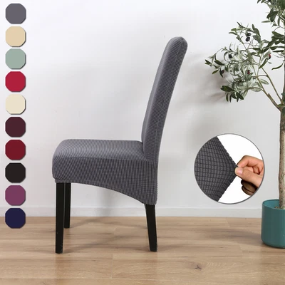 $26.39 • Buy Large Solid Stretch Dining Room Seat Cover Wedding Banquet Pleuche Chair Covers
