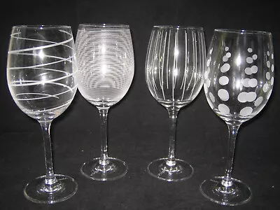 Set Of 4 Mikasa Cheers Balloon White Wine Glasses Goblets Etched In Original Box • $45.49