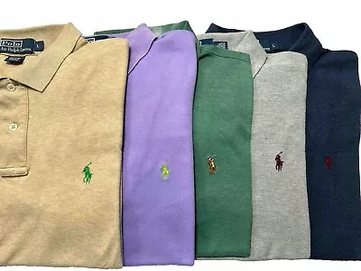 Lot Of  5 Polo Ralph Lauren  Short Sleeve  Men’s Polo Shirts L • $74.99