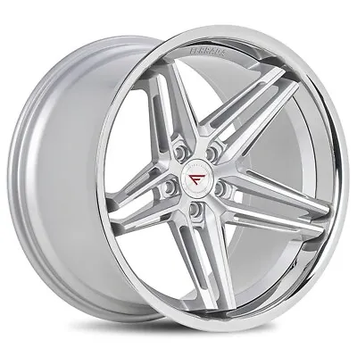 22X9.5/22X11  Staggered Ferrada Wheels CM1 Silver Machined With Chrome Lip Rims • $2839