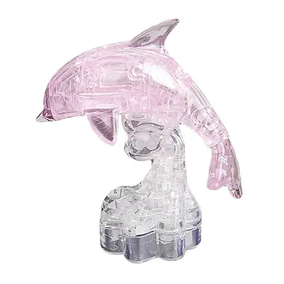 3D DIY Crystal Puzzle Children Kids Educational Learning Toy - Pink Dolphin • £8.09