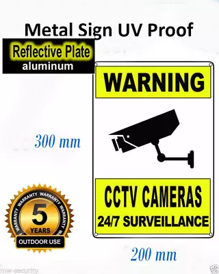 1 Reflective Alloy CCTV Surveillance Camera Warning Sign UV Proof Metal  • $15.12