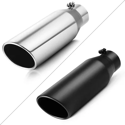 Diesel Exhaust Tip 4  Inlet 6  Outlet 18  Long Rolled Edge Angle Cut • $45