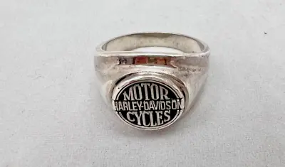 Vintage Harley Davidson Motor Cycle 925 Sterling Silver Men Ring Sz 11 FAST SHIP • $58.89