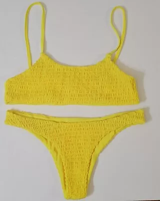 ZAFUL Swimsuit Set Size Small US 4 Yellow Brazilian • $15.99