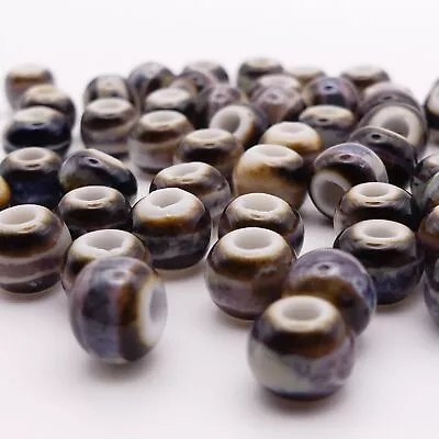 50 Ceramic Beads 6mm Ceramic Beads With 2mm Hole Handmade Porcelain  Beads • £4.99