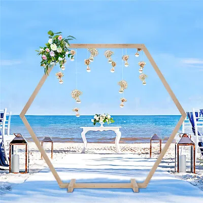 Garden Balloon Arch Backdrop Flower Display Hexagonal Stand Frame Wedding Decor  • $126.98