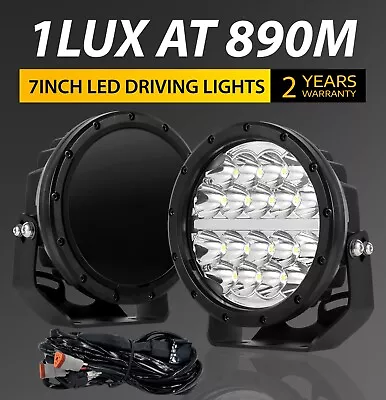 Pair 7inch LED Driving Lights With DRL Work Black Round Spot Beam Truck Fog Lamp • $119.95