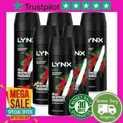 £21.95 • Buy New Genuine Lynx Africa Axe Aerosol Body Spray Deodorant 150 Ml - Pack Of 6