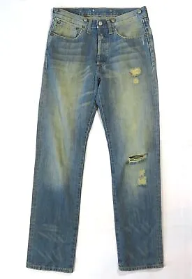 Levis Vintage Style Old Miners Denim Pants Made Worn In Used Look Buckle Back • $149.98