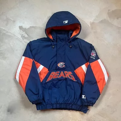 Chicago Bears Starter Jacket XL Pullover 1/2 Zip Vintage 90s • $150