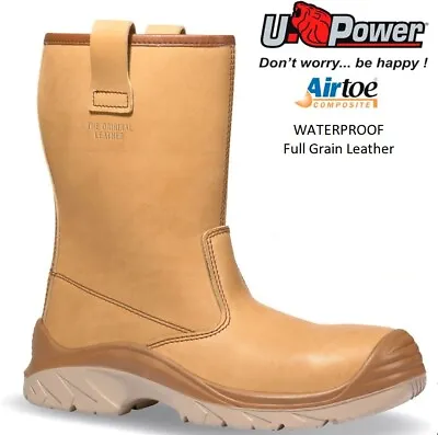  U-POWER ( JALLATTE ) Rigger Leather Waterproof Composite Toe Caps Boots Mens Sz • £99