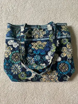 Vera Bradley Blue Paisley Quilted Tote Double-Strap 14” Width 12” Height • $13