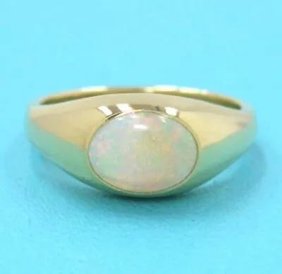 Vintage Tiffany & Co Natural White Opal 18k Yellow Gold Band Ring VERY RARE • $1458.99