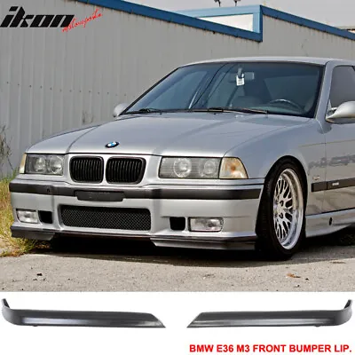 Fits 94-99 BMW E36 M3 Front Bumper Lip PU Unpainted Chin Spoiler Splitters Pair • $44.53