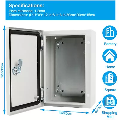 12 X8 X6  Metal Electrical Enclosure Junction Box IP66 Waterproof Durable • $43.89