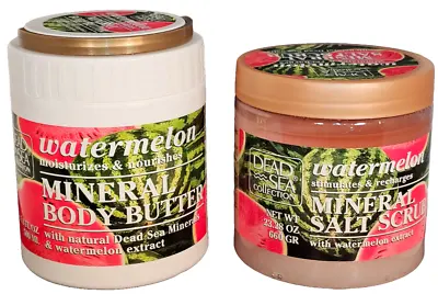 Dead Sea Collection WATERMELON Mineral Salt Scrub & Mineral Body Butter Set • $23.79