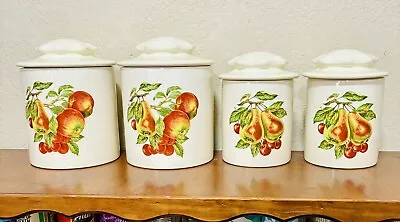Vintage/Retro Kitchen Pear Ceramic Canisters  Set Of 4. • $50