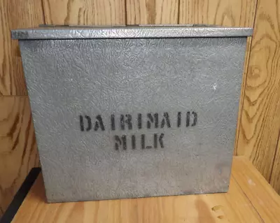 Vintage Dairimaid Dairy Aluminum Porch Milk Bottle Box Chambersburg Pa. Black • $59