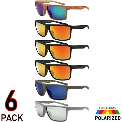 Polarized Sunglasses Mens WoodLike 6 Or 12 Pack All Polarized New Variety Pack • $24.95