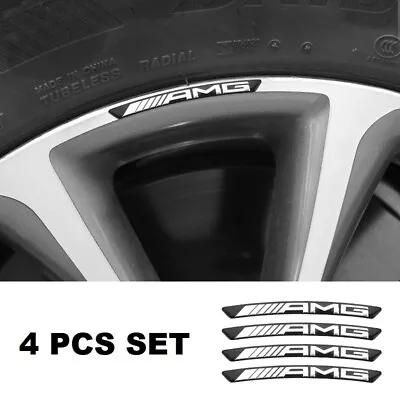 4pcs AMG Car Wheels Rims Stickers Black Badge Emblem Decor For Mercedes Benz • $13.55