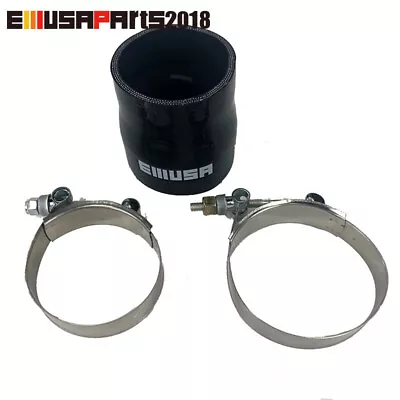 1Pcs 2.5  To 2.75  0 Degree Black Silicone Hose Coupler And 2Pcs T-Clamps • $16.89