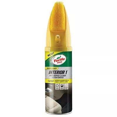 Turtle Wax Interior 1 Car Seat Upholstery & Carpet Dry Foam Cleaner With Brush • £8.18