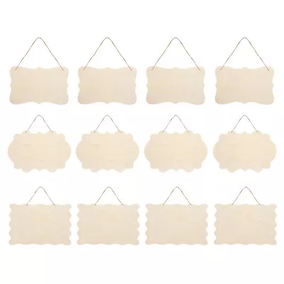 Unfinished Wood Sign 12 Pack Wood Crafts Blank Wood Slices Hanging Style 1 • $34.74