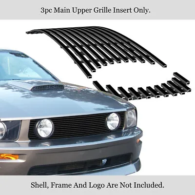 Fits 05-09 Ford Mustang GT V8 Main Upper Stainless Black Billet Grille Insert • $75.99