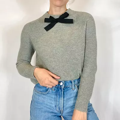 J. Crew - Bow Collar Merino Wool Blend Knit Pullover Sweater Size XS • $40